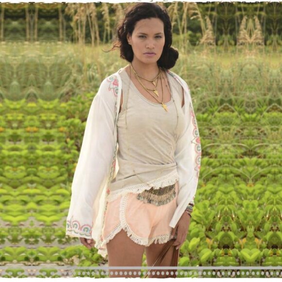 Z&L Europe Kimono Robe Jacket Bell Sleeve Embroidered Embroidery b24 - Picture 6 of 9